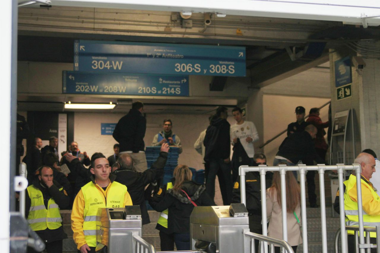 Dispositivo de seguridad en el Bernabéu para el clásico