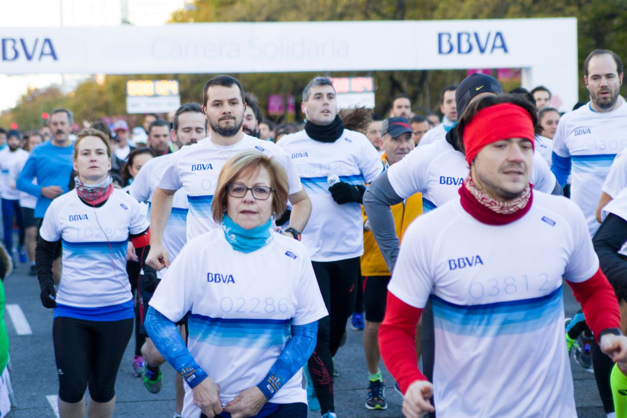 Carrera solidaria de BBVA en la Castellana.