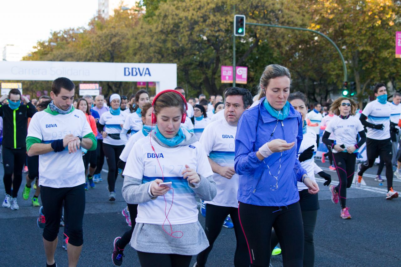 Carrera solidaria de BBVA en la Castellana.