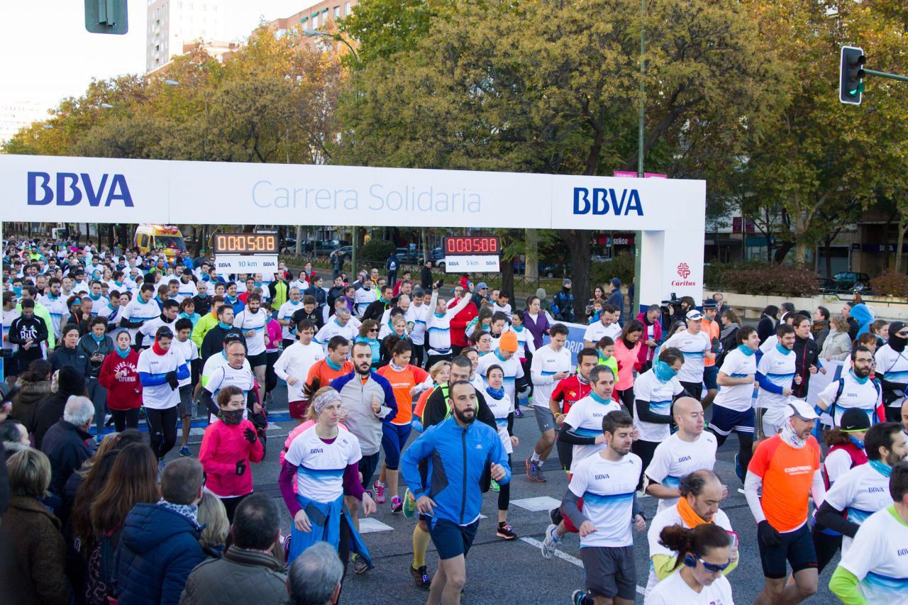 Carrera solidaria de BBVA en la Castellana.