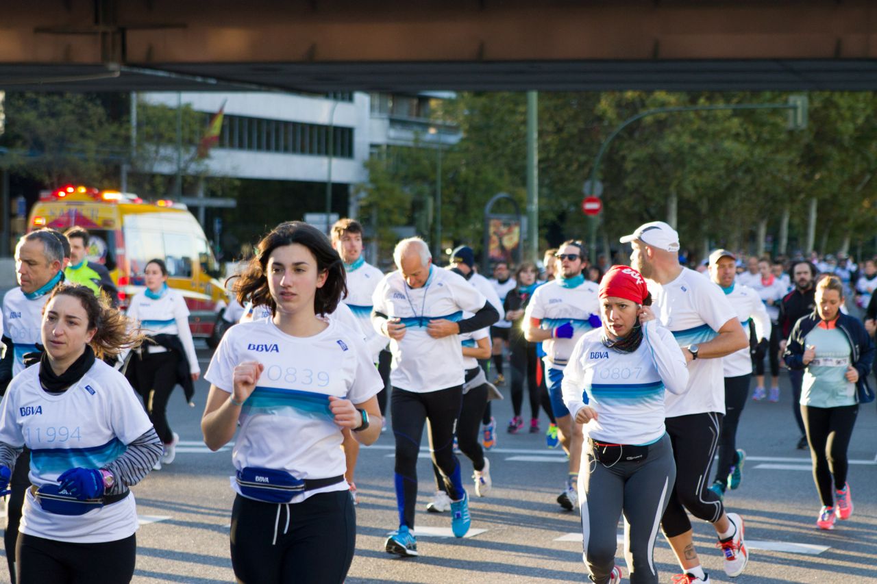Carrera solidaria de BBVA en la Castellana.