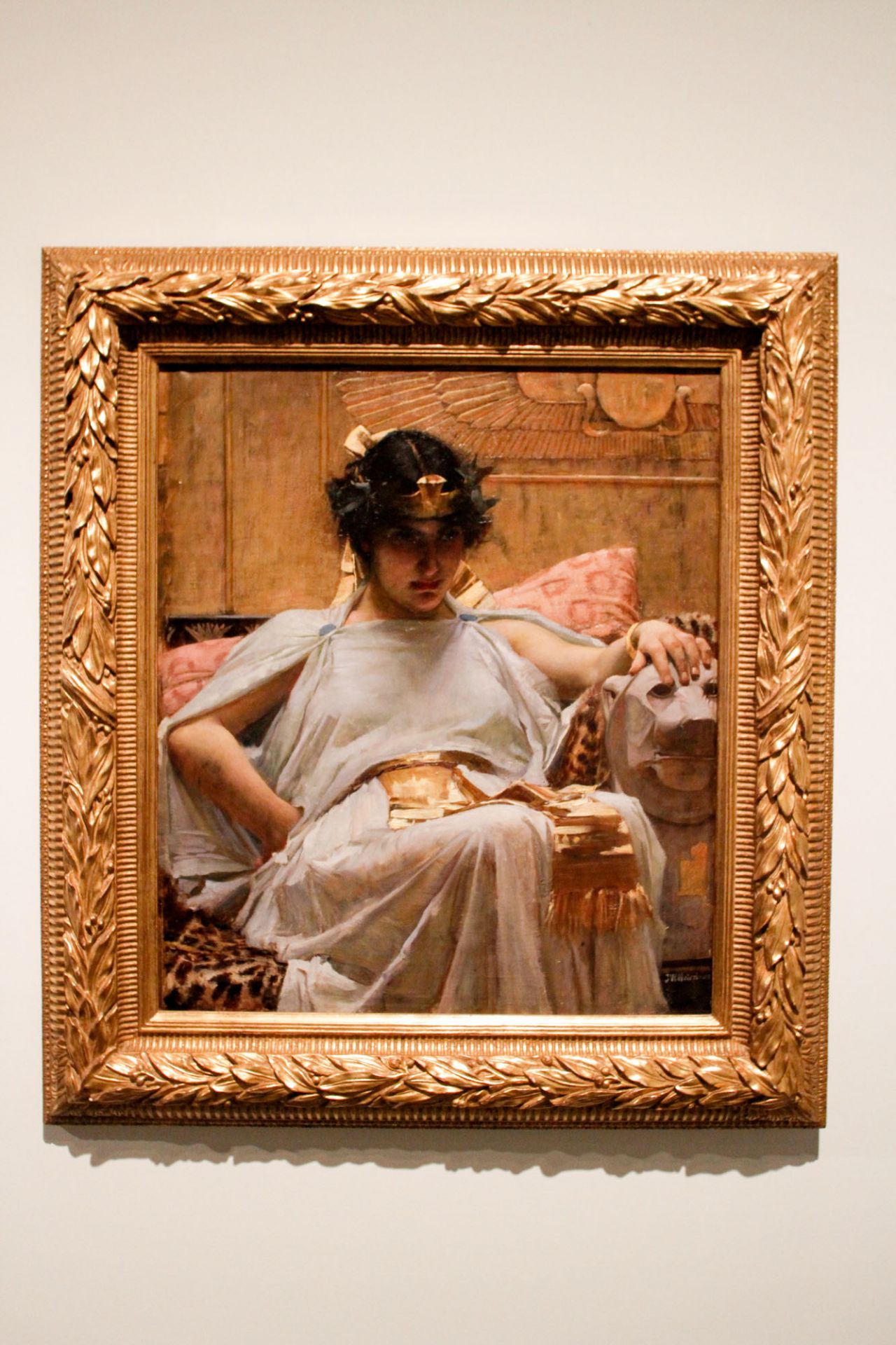 Óleo sobre lienzo de Cleopatra del pintor John William Waterhouse.