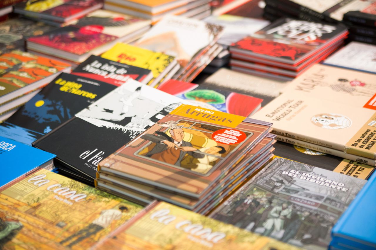 'Arrugas' en el stand de la editorial vasca Astiberri.