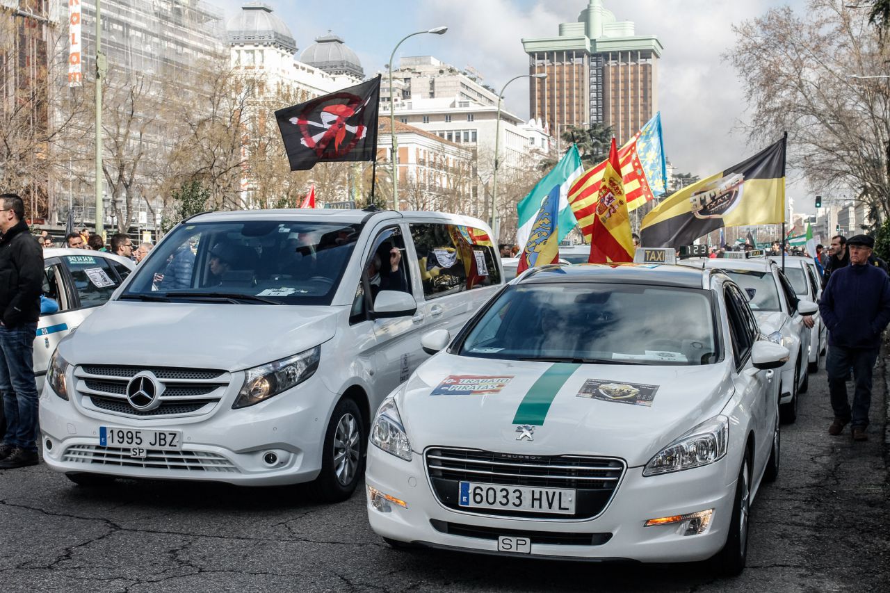 Taxis de toda España se han dado cita en Madrid.