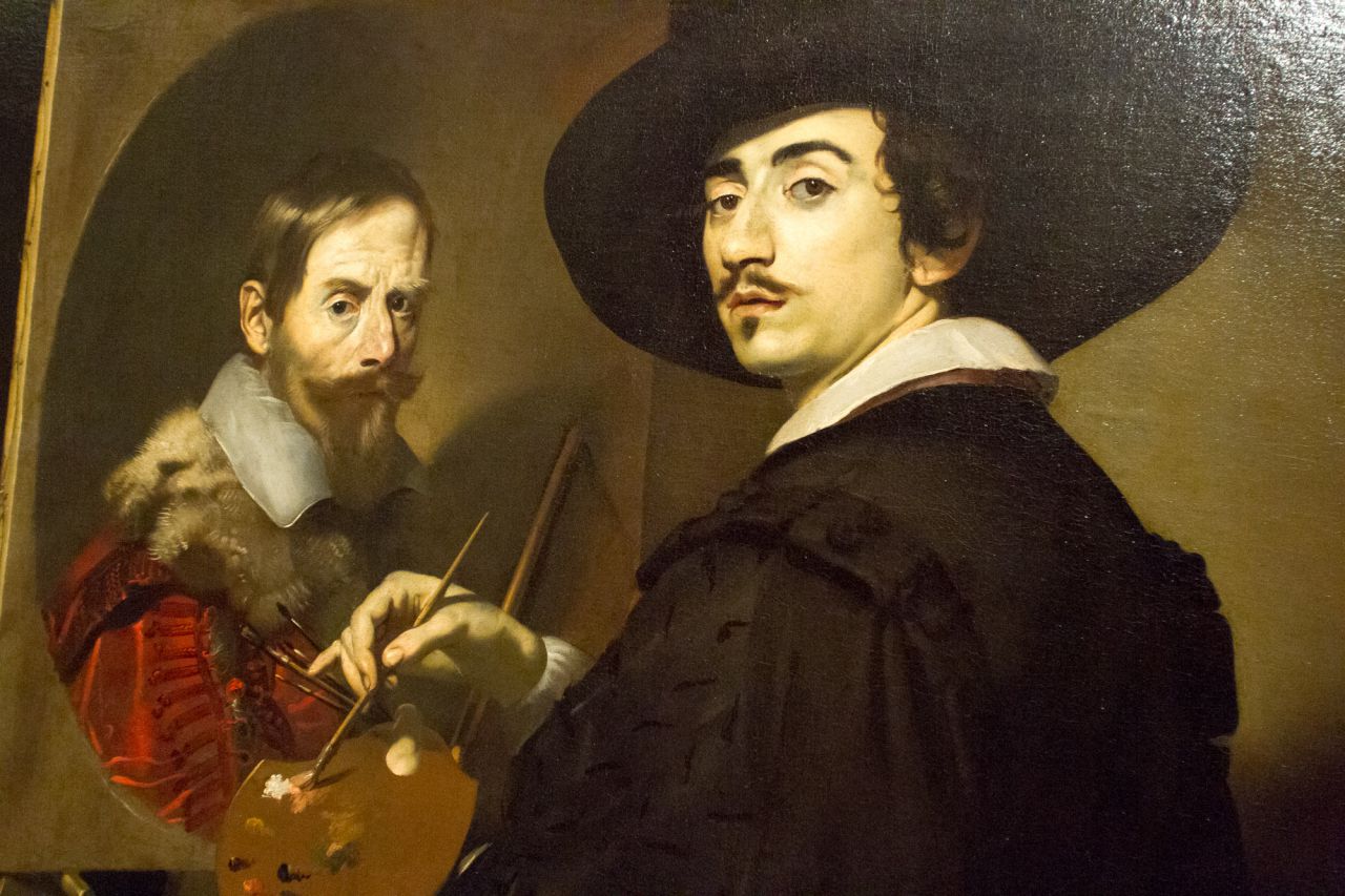 Autorretrato ante el caballete o Retrato doble de Nicolas Regnier y Vincenzo Giustiniani.