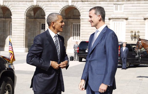 Felipe VI recibe a Barack Obama en el Palacio Real