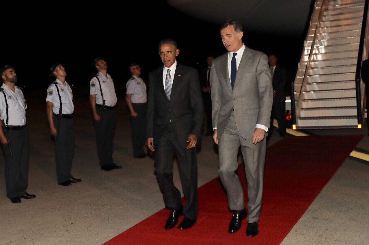 El rey recibe a Obama en Torrejón