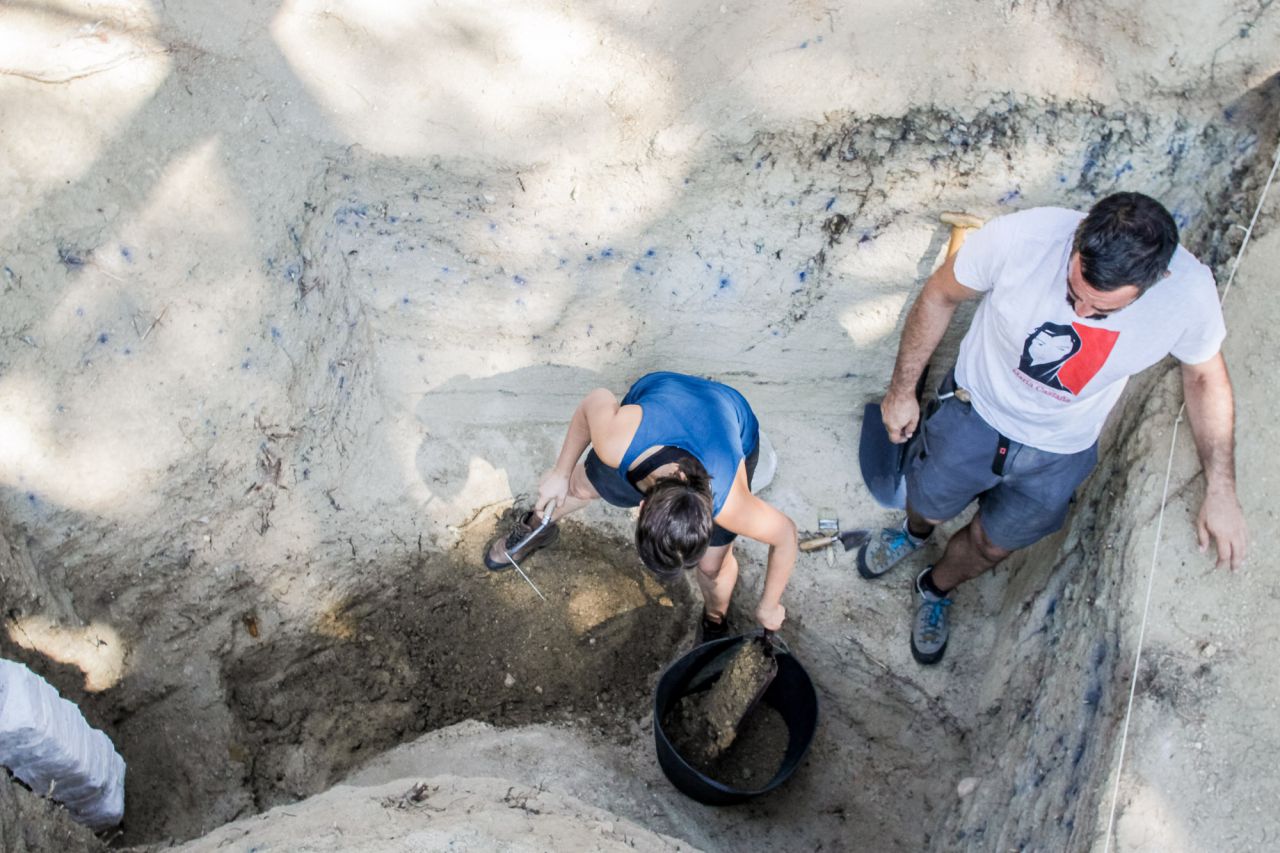 Los trabajos de excavación se llevan a cabo por técnicos y estudiantes voluntarios.