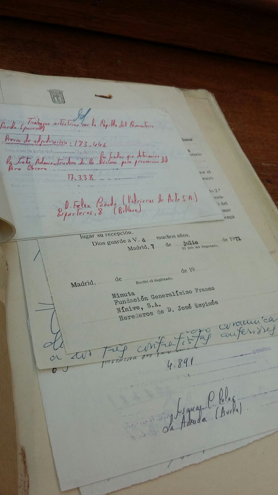 Documentos del proyecto de construcción de la capilla-cripta del cementerio de Mingorrubio