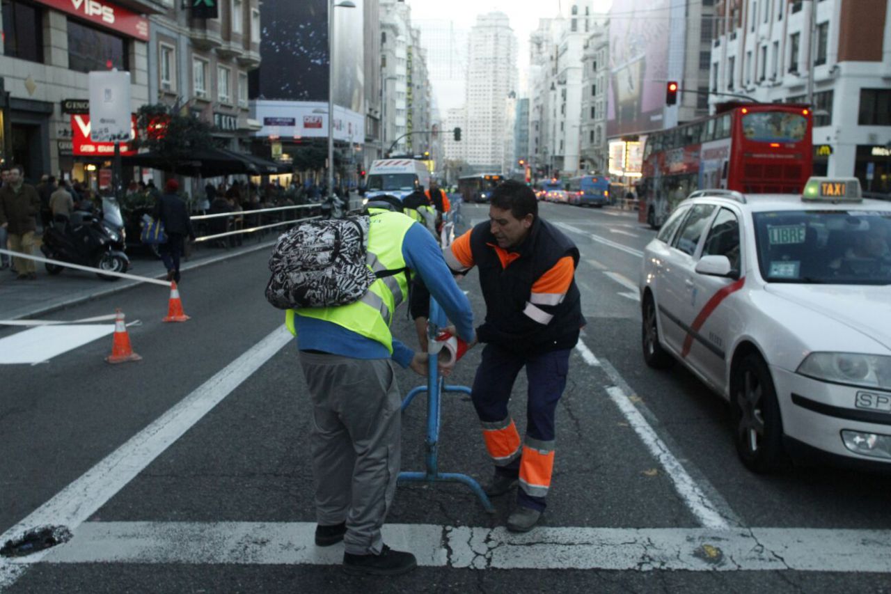 Los ejes principales de Madrid cierran al tráfico por Navidad.