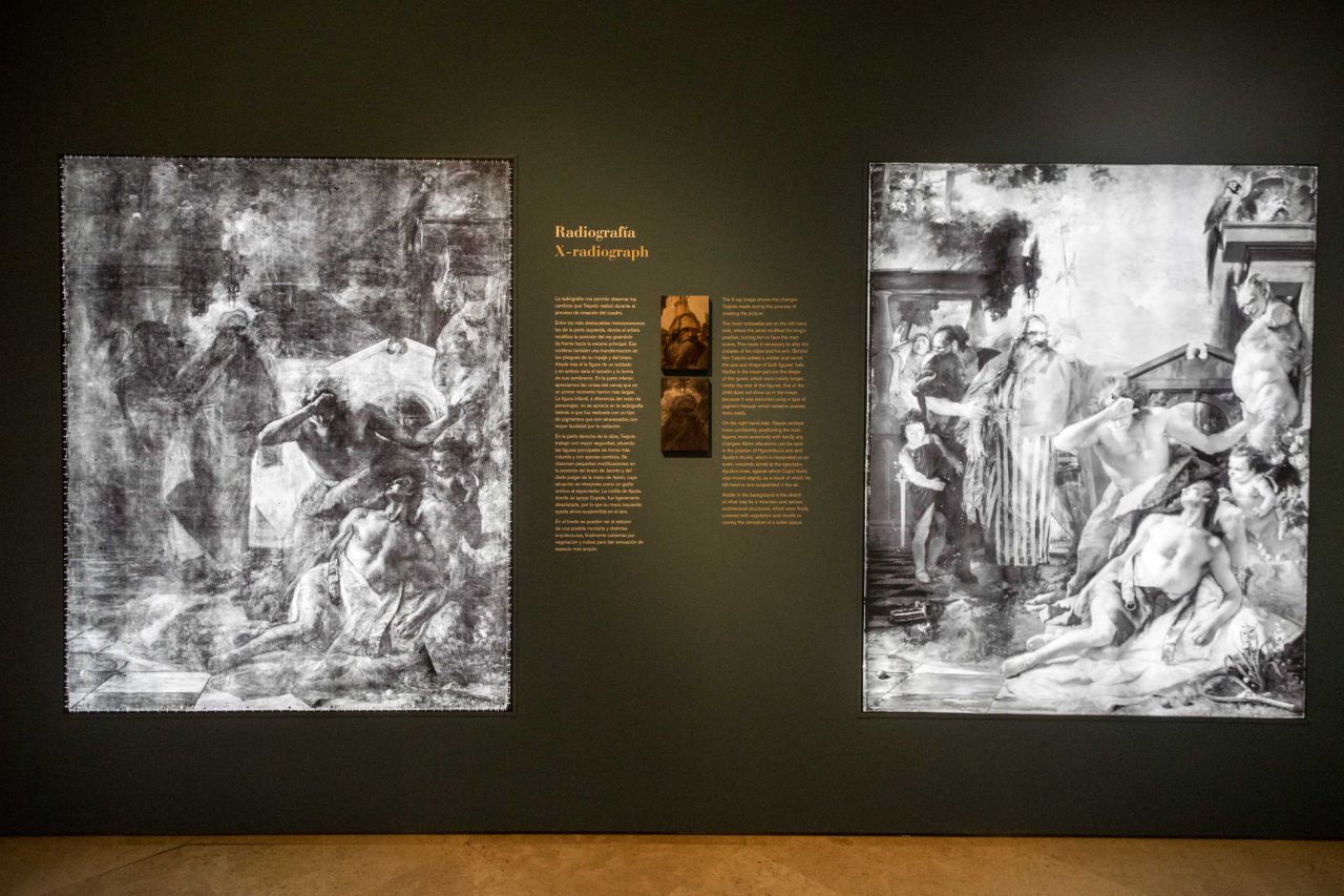 radiografía y reflectografía utilizadas en el estudio de la obra para su restauración.