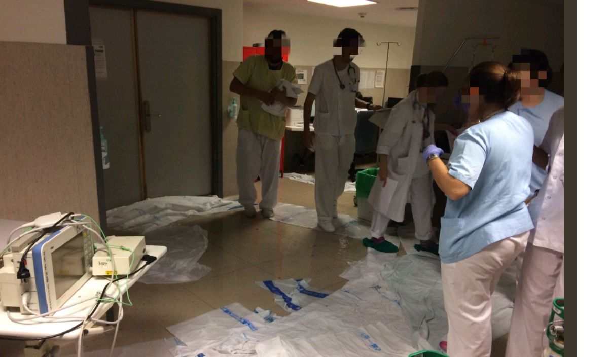 Inundaciones en el Hospital de La Paz.