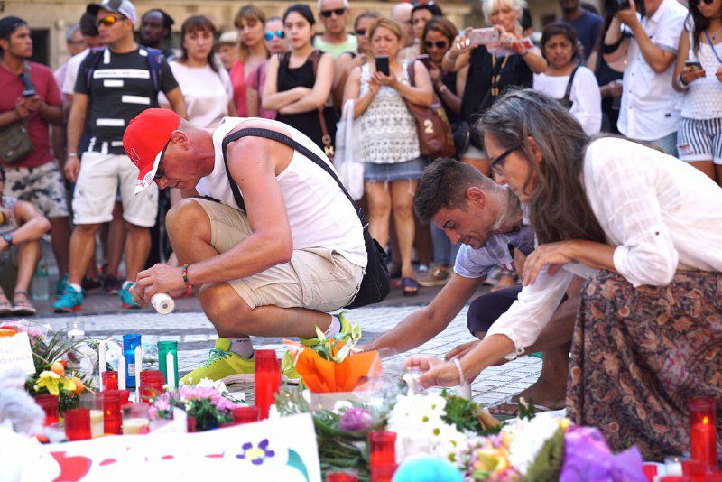 Homenajes a las víctimas de los atentado de Barcelona y Cambrils en Las Ramblas