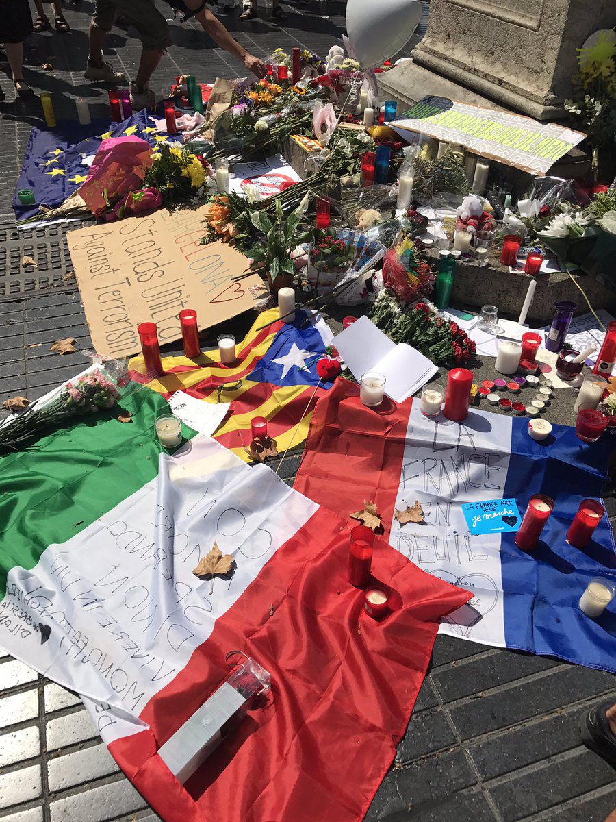 Homenajes a las víctimas de los atentado de Barcelona y Cambrils en Las Ramblas