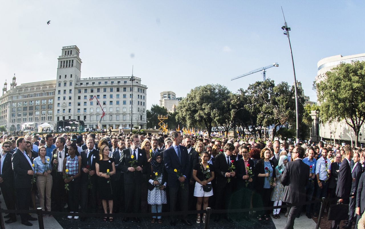 Manifestación contra el terrorismo en Barcelona