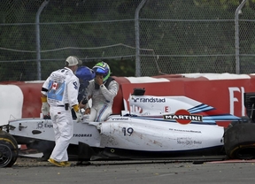 Massa sale ileso tras chocar con el mexicano Sergio Pérez.