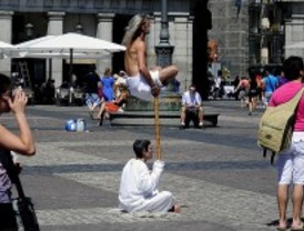 'Flotando' en la Plaza Mayor