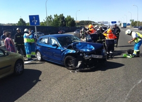 Herido un bebé en una colisión múltiple en la A-1