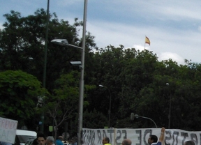 Los taxistas se manifiestan en Cibeles