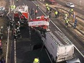 Sesenta heridos en tres accidentes múltiples en la A-42