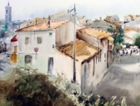 Mª Victoria Moreno, ganadora del VI Concurso de Pintura Rápida de Las Rozas