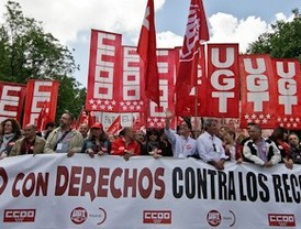 Los sindicatos claman contra el gobierno de Aguirre y llaman al voto de izquierda para el 22-M