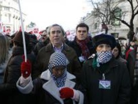 El alcalde de Leganés asiste a la manifestación en contra del genocidio en Gaza