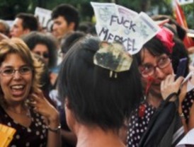 Protestas contra la política de austeridad de Merkel