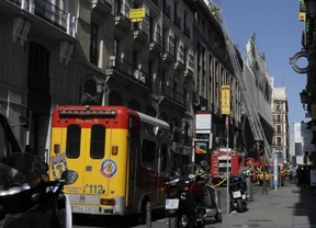 Incendio en un restaurante junto a la puerta del Sol
