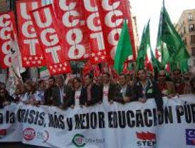 Manifestación por un nuevo acuerdo de enseñanza en Madrid