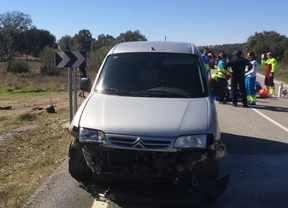 Muere un motorista en una colisión frontal en la M-521