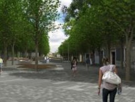 Polígonos verdes en la Plaza de Santa Bárbara