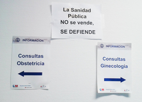 Carteles en el hospital Infanta Sofía