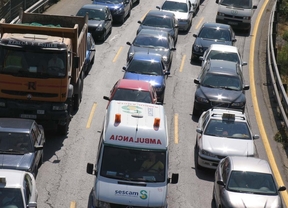 Pequeñas complicaciones en las carreteras madrileñas en sentido salida