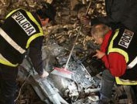 La Policía analiza los restos de un vehículo calcinado