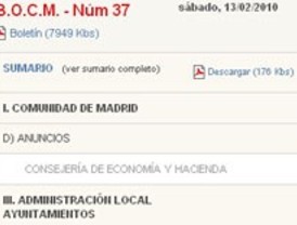 El BOCM se consultará en la Red