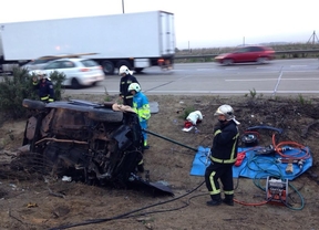 Dos heridos en un choque múltiple en la M-50 a la altura de Getafe