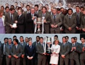 El equipo del Real Madrid es recibido por varias instituciones