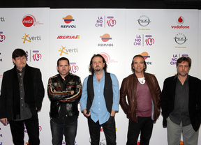 Miembros de Revólver y Los Secretos, en las fiestas de Brunete