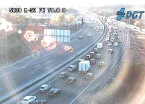 Retenciones en la M-50 por un accidente