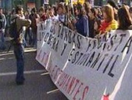 Un detenido y tres heridos en la protesta del Sindicato de Estudiantes en Madrid