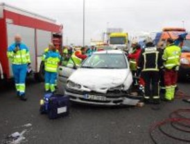 Siete heridos en un accidente múltiple en la M-50