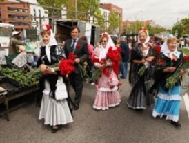 Claveles para promocionar San Isidro en Alcobendas