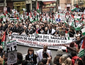 Miles de madrileños muestran su apoyo al pueblo saharaui en una masiva manifestación