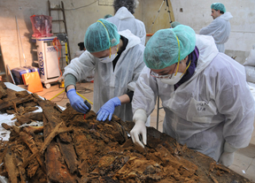 Los investigadores que buscan a Cervantes encuentran varias decenas de individuos en el suelo de la cripta