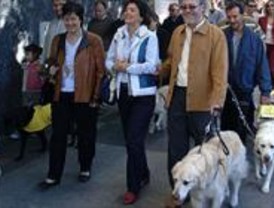 Marcha por el centro para reivindicar la labor de los perros-guía