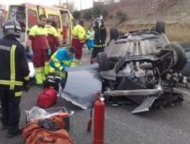 Un herido muy grave y dos leves en un accidente en la M-40 a la altura de Alcorcón