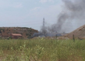 Incendio de pastos en el sector 4 de la Cañada Real