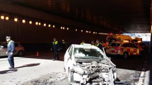 Cuatro heridos tras un choque frontal después de que un taxista sufriera un infarto