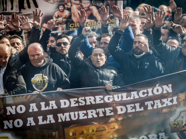 Manifestación de los taxistas